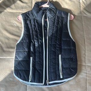 Black and white lined free people thin puffer vest